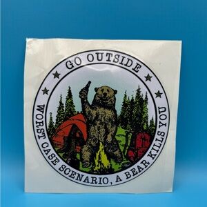 Humorous Go Outside Bear Med-Large Decal